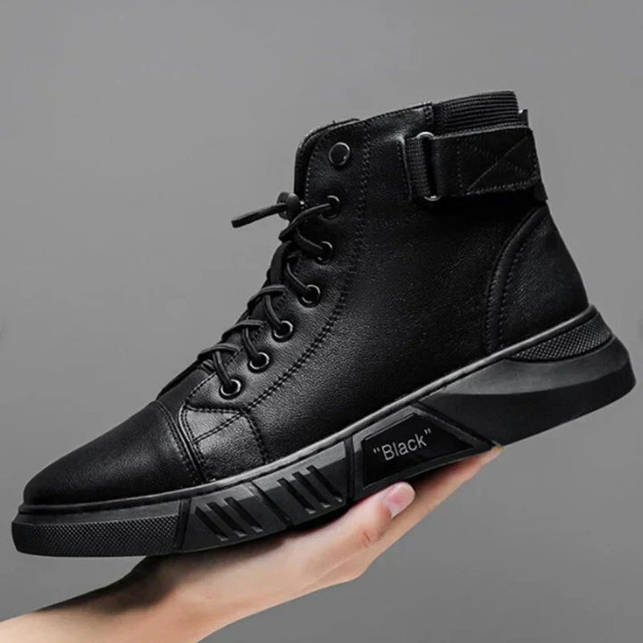 Bottes en cuir noires élégantes pour hommes