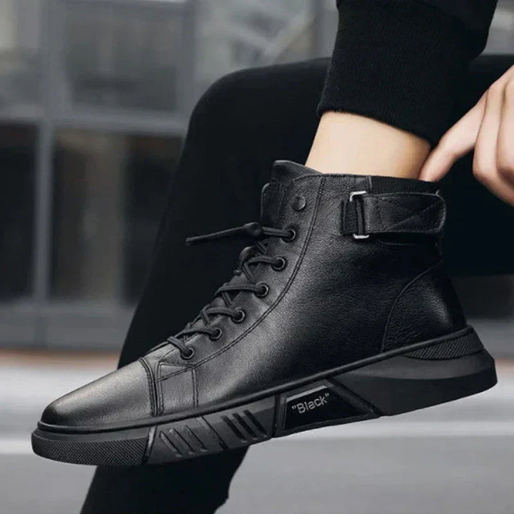 Bottes en cuir noires élégantes pour hommes