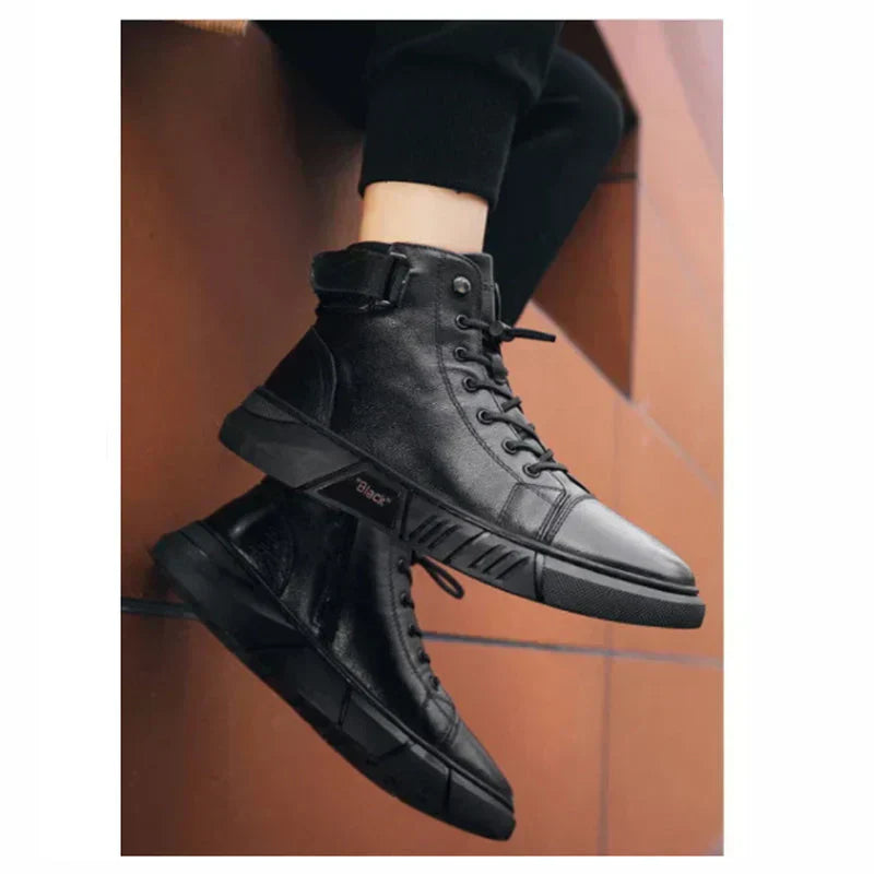 Bottes en cuir noires élégantes pour hommes