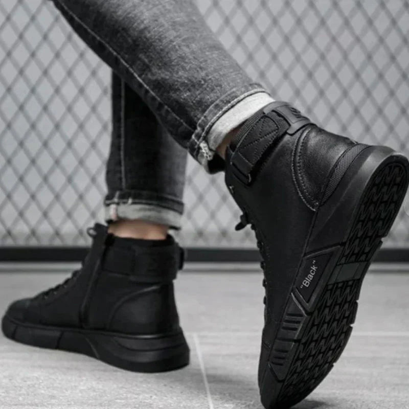 Bottes en cuir noires élégantes pour hommes