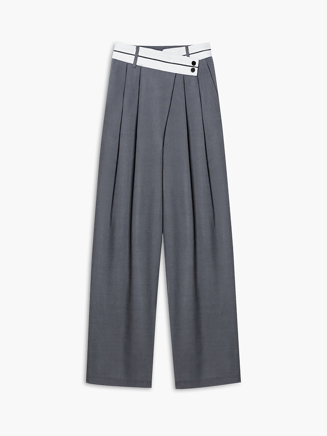 Mona - Pantalon large avec ceinture asymétrique