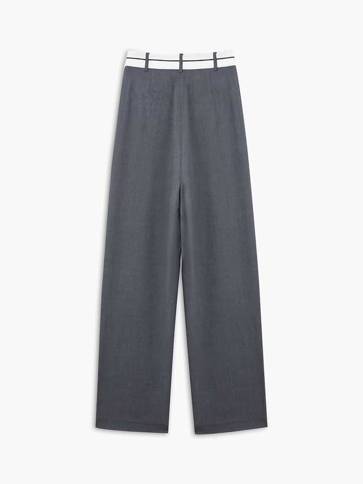 Mona - Pantalon large avec ceinture asymétrique