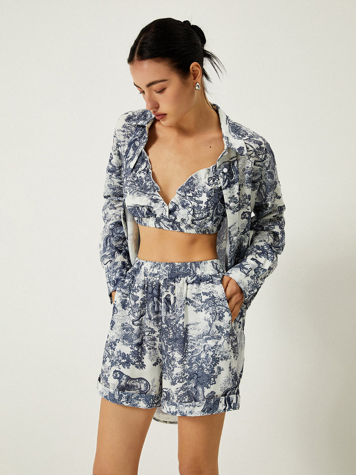 Gilda - Ensemble short trois pièces imprimé floral