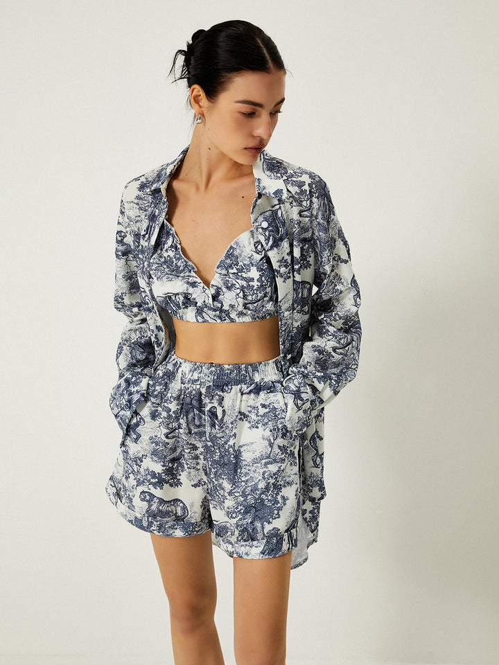 Gilda - Ensemble short trois pièces imprimé floral