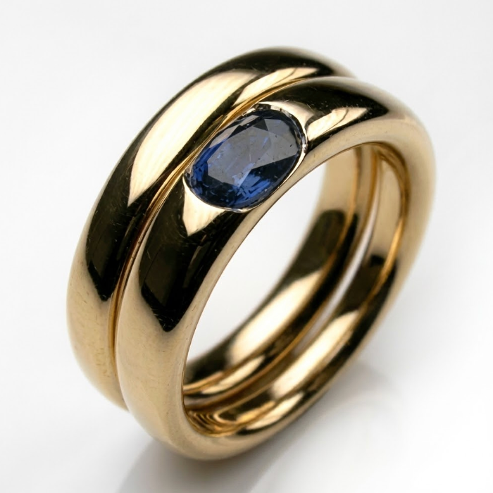 Bague pour femme sertie d'une pierre précieuse ovale - Ilaria