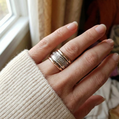 Bague en or épaisse et superposée de style vintage