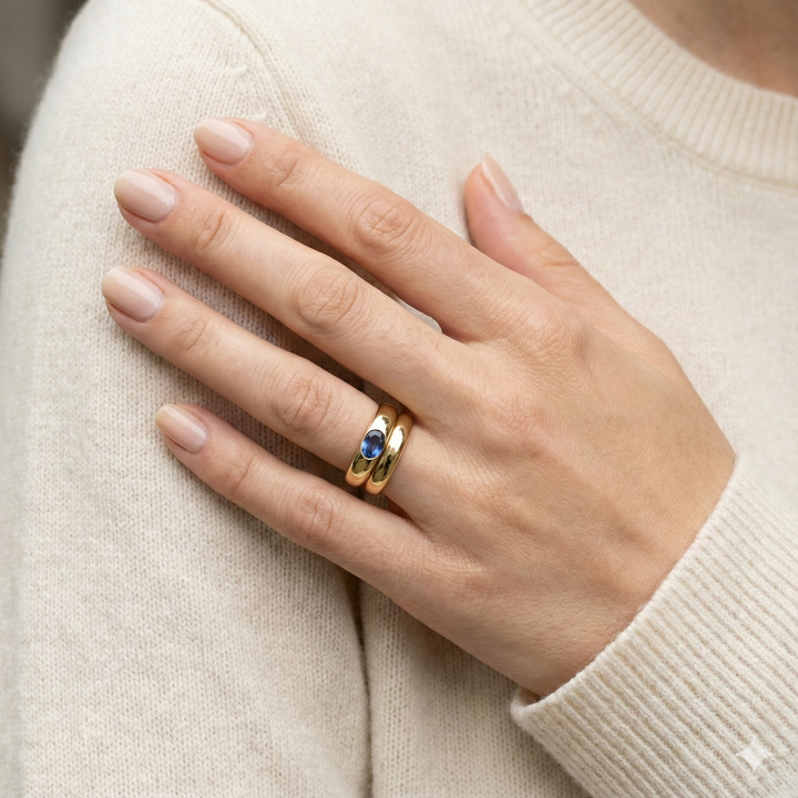 Bague pour femme sertie d'une pierre précieuse ovale - Ilaria