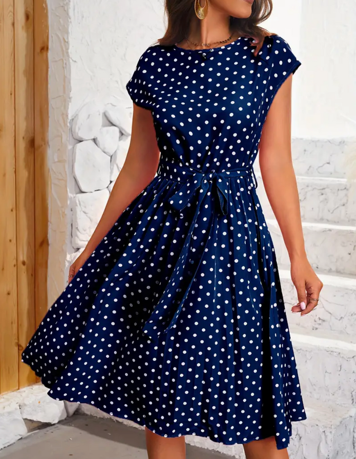 LIA - Robe polka élégante et vintage pour le printemps/été