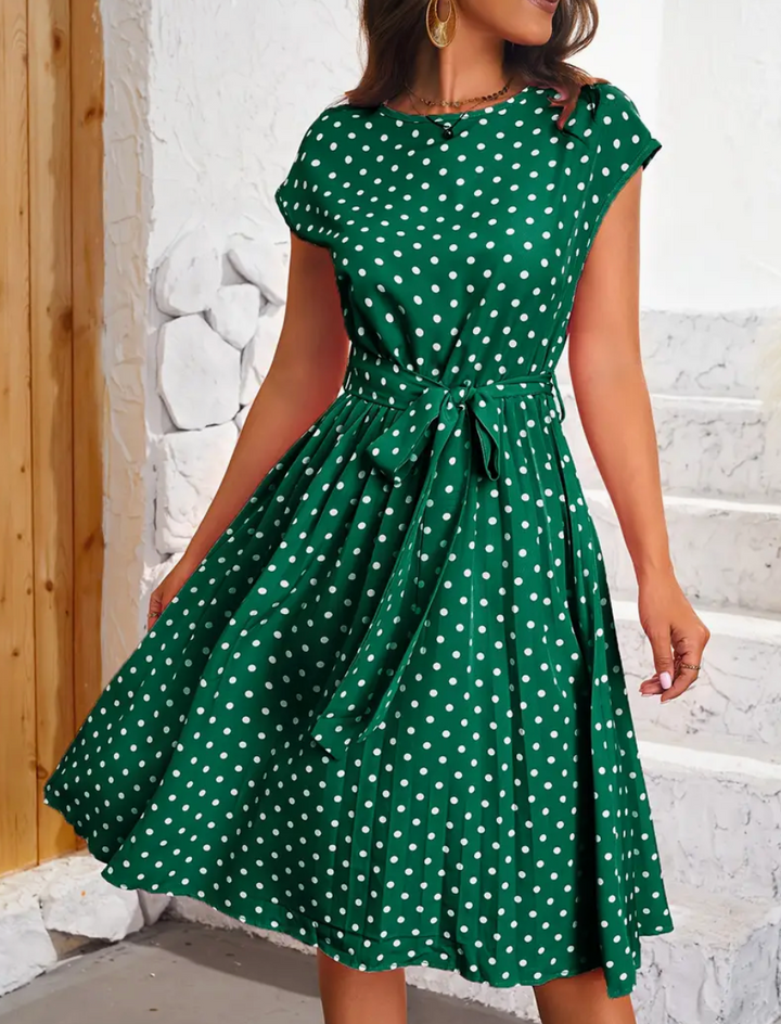 LIA - Robe polka élégante et vintage pour le printemps/été