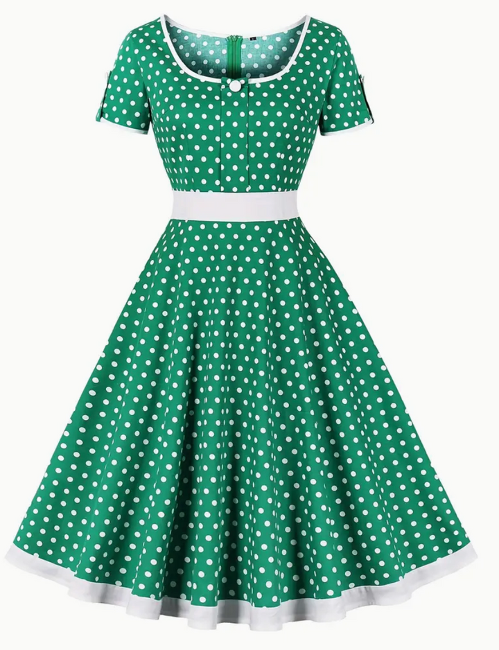 ADA - Elégante robe polka vintage pour le printemps/été