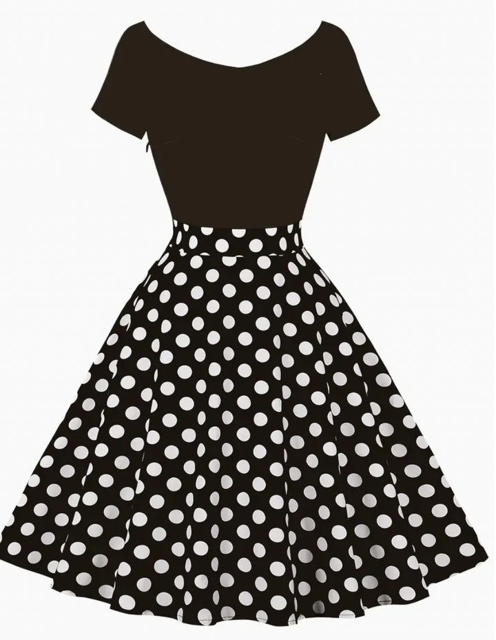 ROSA - Elégante robe vintage polka pour le printemps/été