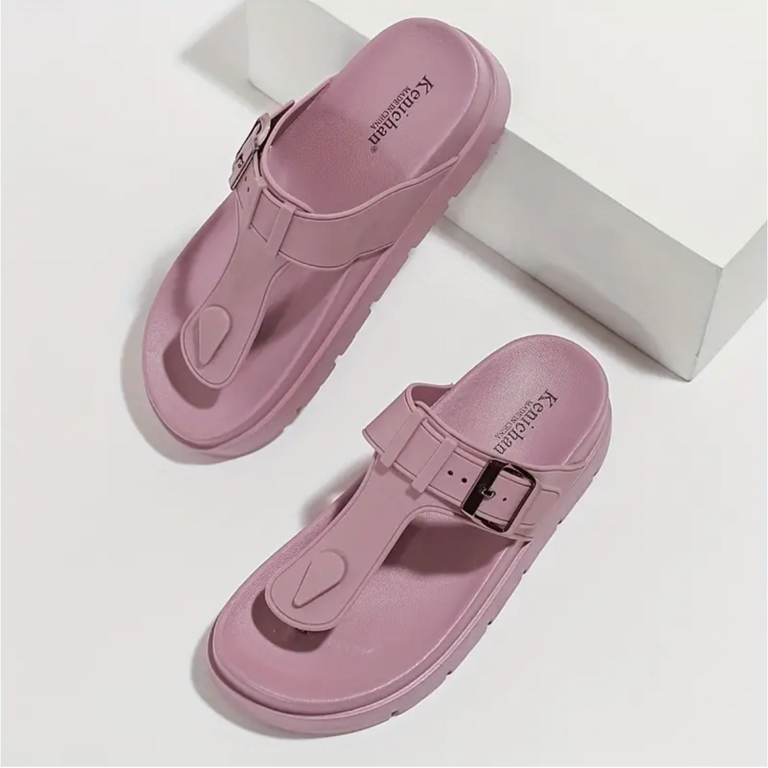 Lotte - Les tongs confortables de couleur unie