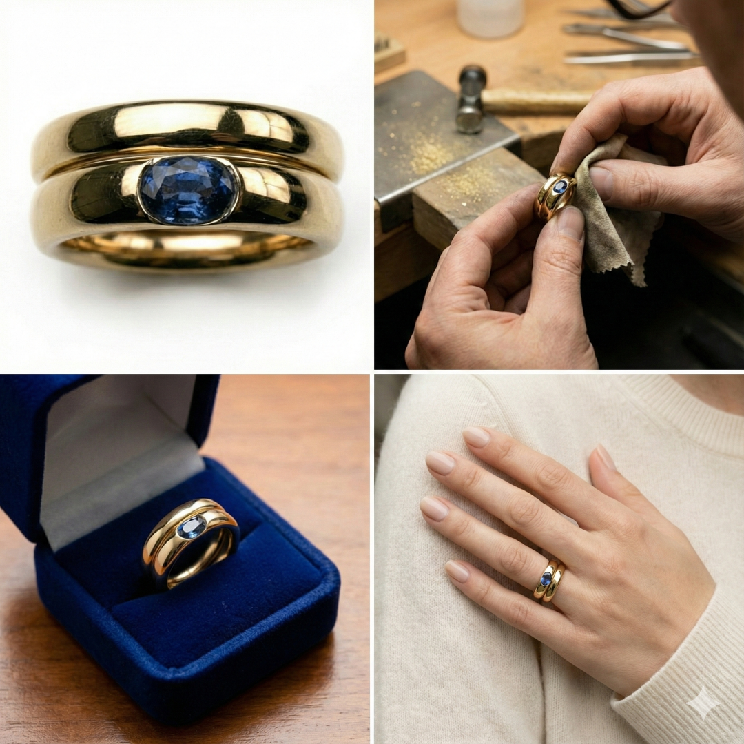 Bague pour femme sertie d'une pierre précieuse ovale - Ilaria