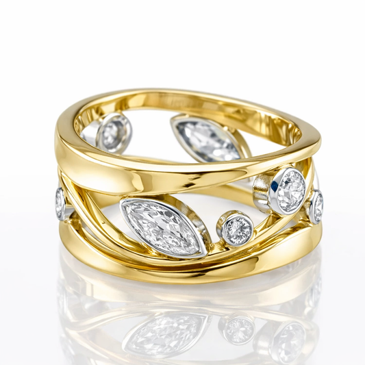 Bague Vintage à Zirconium en couches