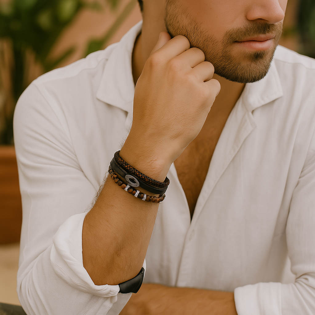 Elegant Vintage - Bracelet en cuir de luxe