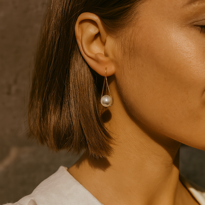 Boucles d'oreilles femme avec pendentif perle Elegant - Celina