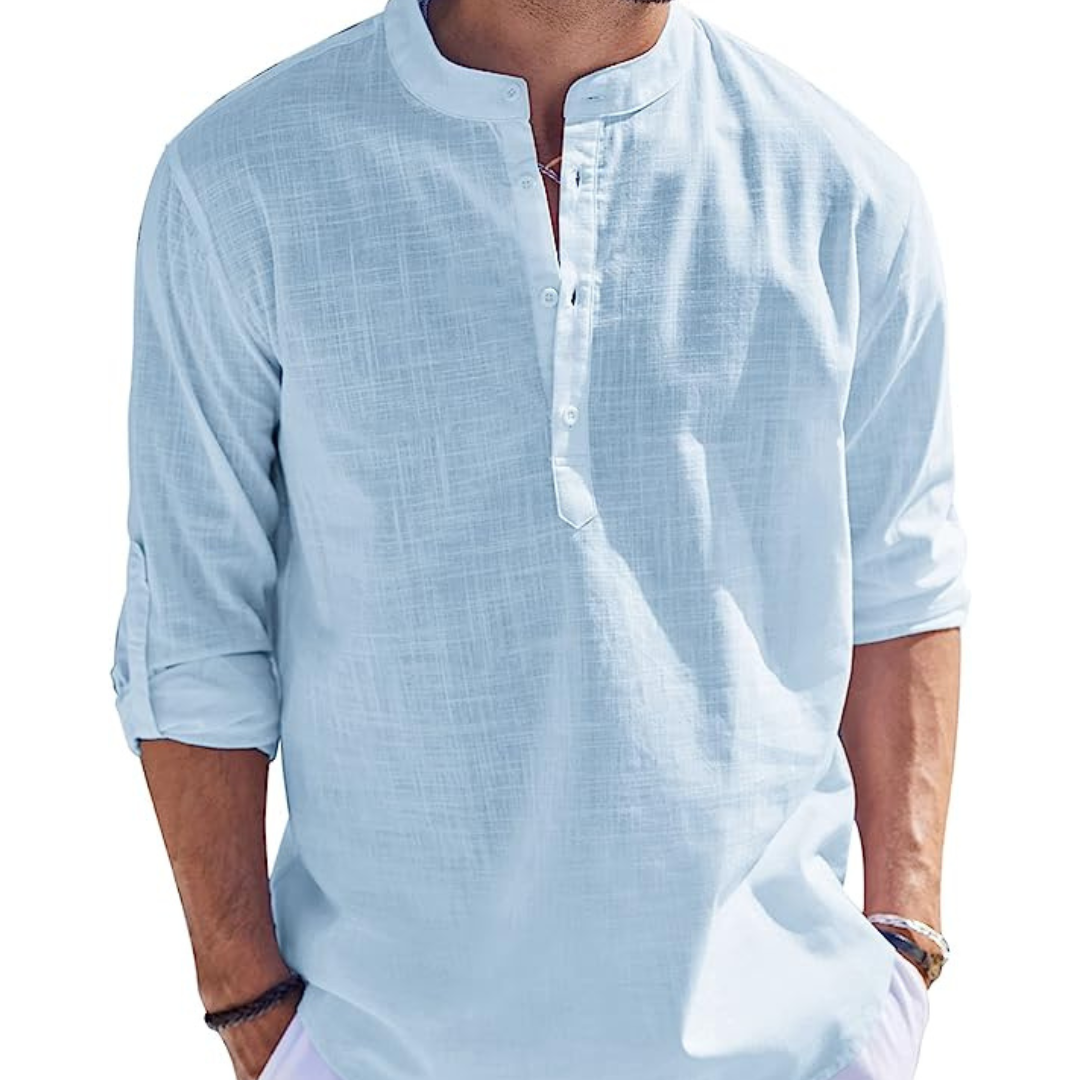 EWAN - Chemise en lin Henley