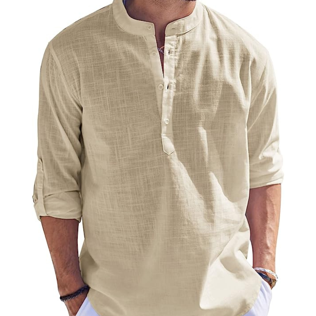 EWAN - Chemise en lin Henley