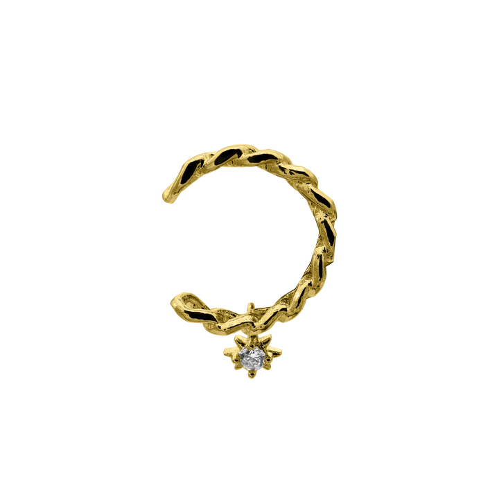 Star Chain Earcuff plaqué or 14 carats