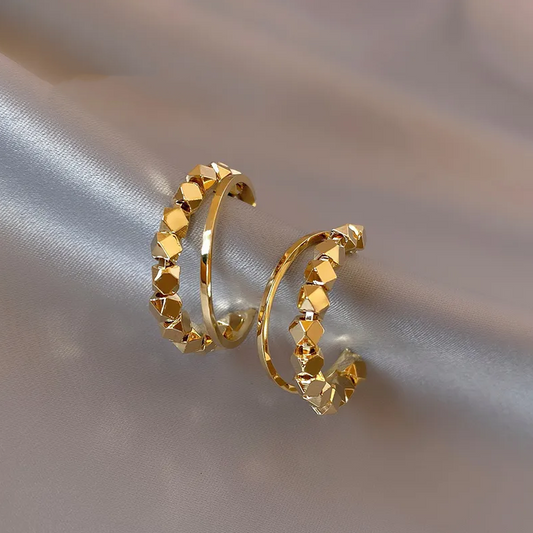 Boucles D'Oreilles Cubes Or Plaqué Collection Édition Limitée Premium