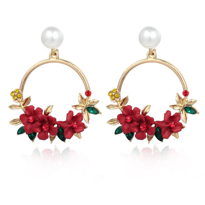Boucles D Oreilles Or Jaune Fleurs Perles Edition Limitee Exclusivite