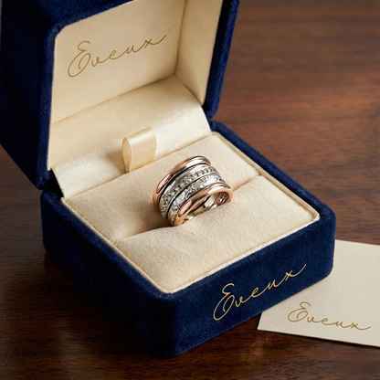 Bague en or épaisse et superposée de style vintage