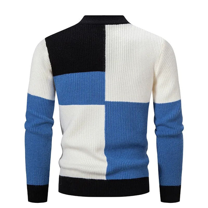 FRANCE - Pull tricoté en patchwork pour homme