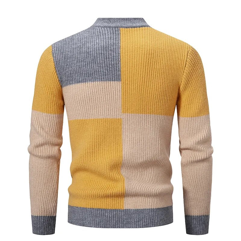 FRANCE - Pull tricoté en patchwork pour homme