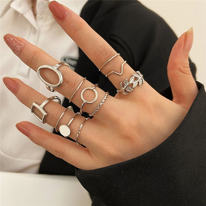 Paquet de 11 bagues vintage en argent