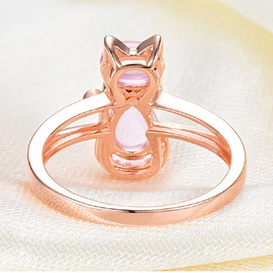 Bague chat en or rose