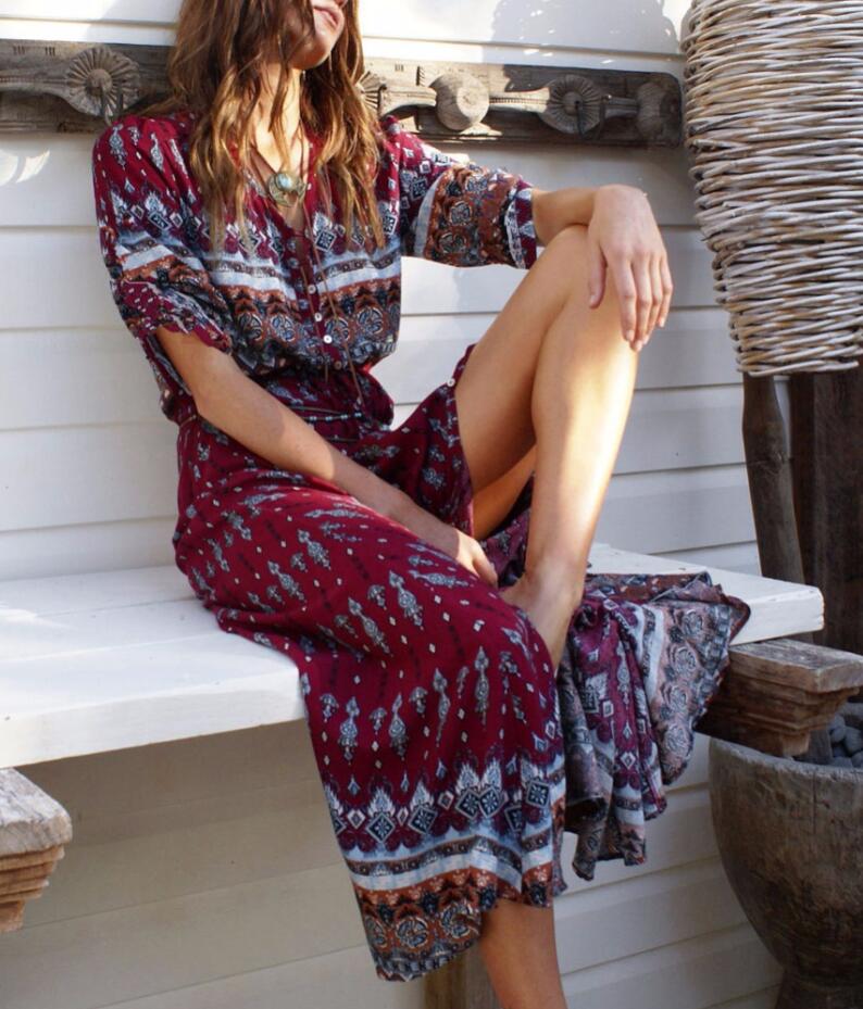 Dorette - Robe Longue Style Hippie