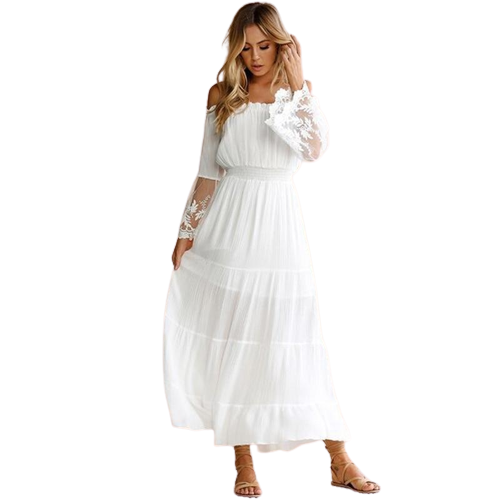 Sara - Robe Longue Col Bardot