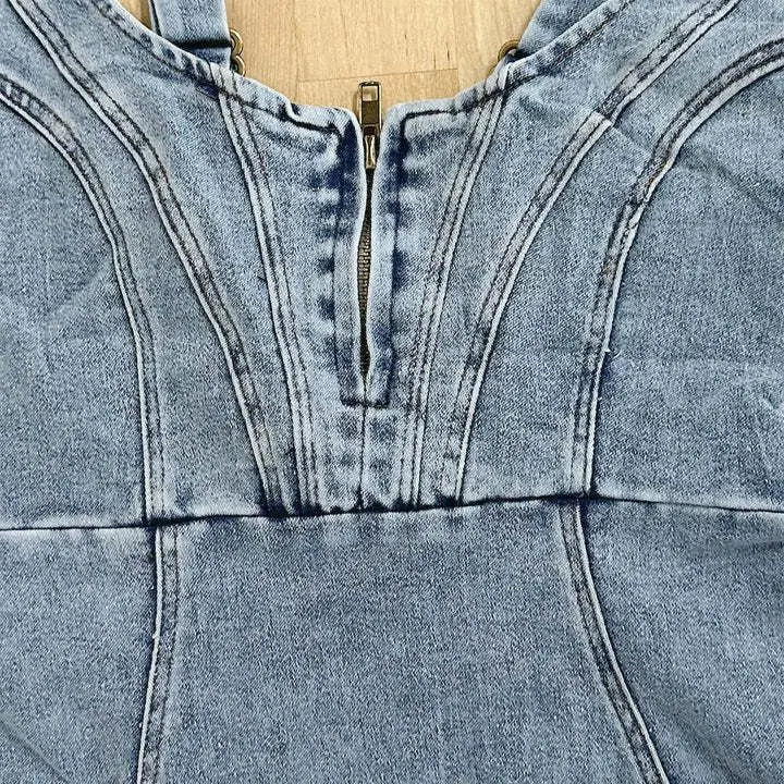 Jarra - Robe en denim à bretelles ajustables