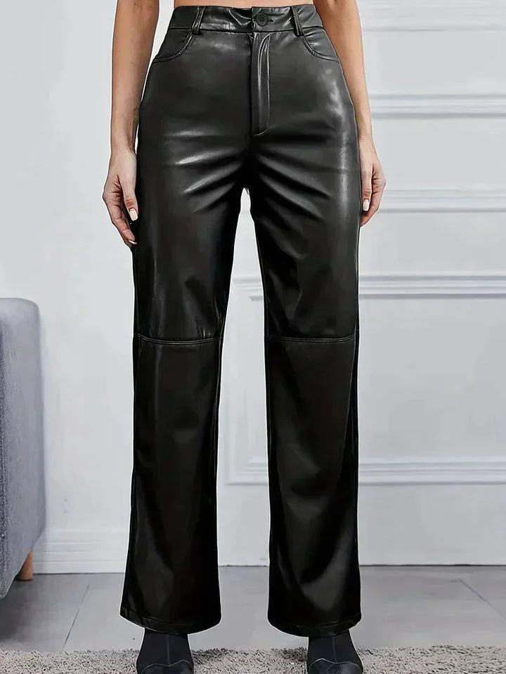 Kaye - Pantalon en cuir à taille haute