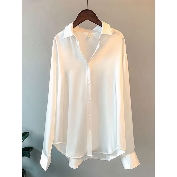 KLARA - Blouse en satin à manches longues