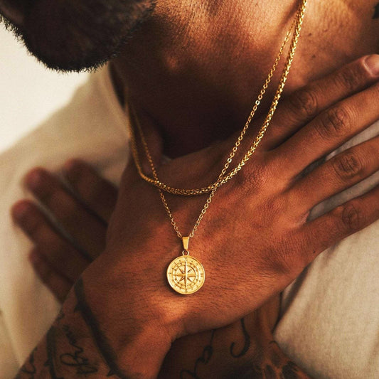 Collier pour homme avec pendentif boussole - Adrien