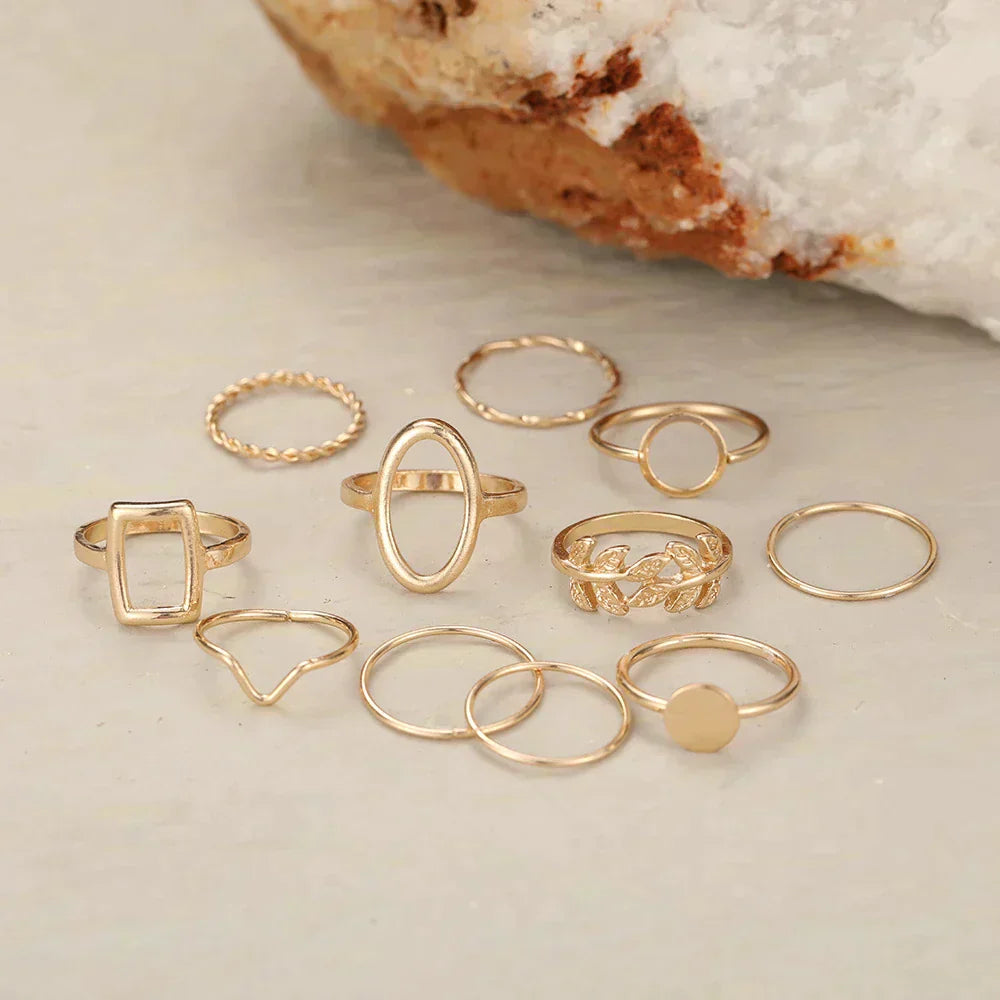 Paquet de 11 bagues vintage en argent