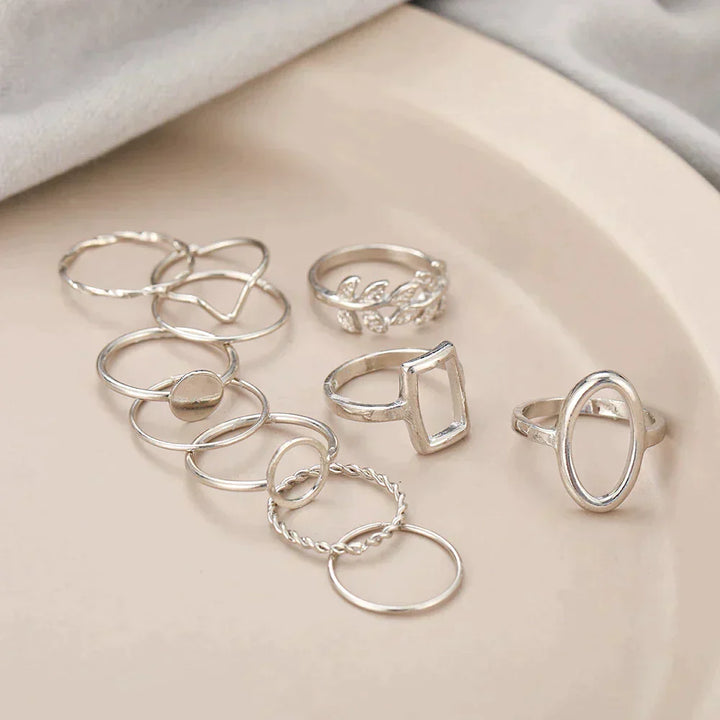Paquet de 11 bagues vintage en argent