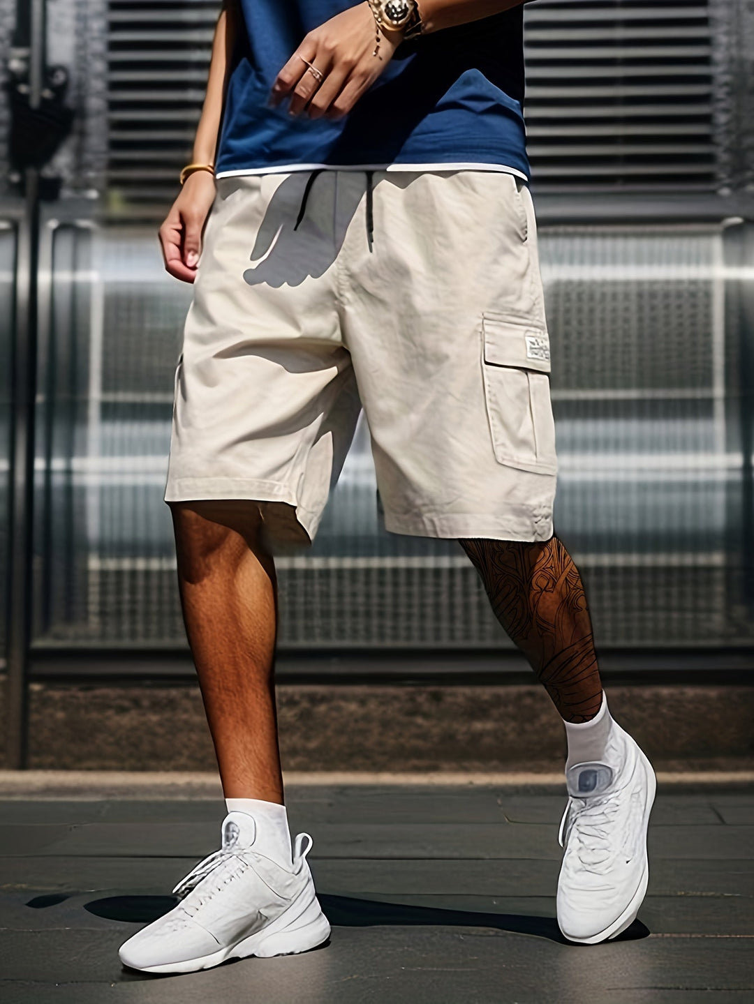 Short cargo multi-poches décontracté pour hommes