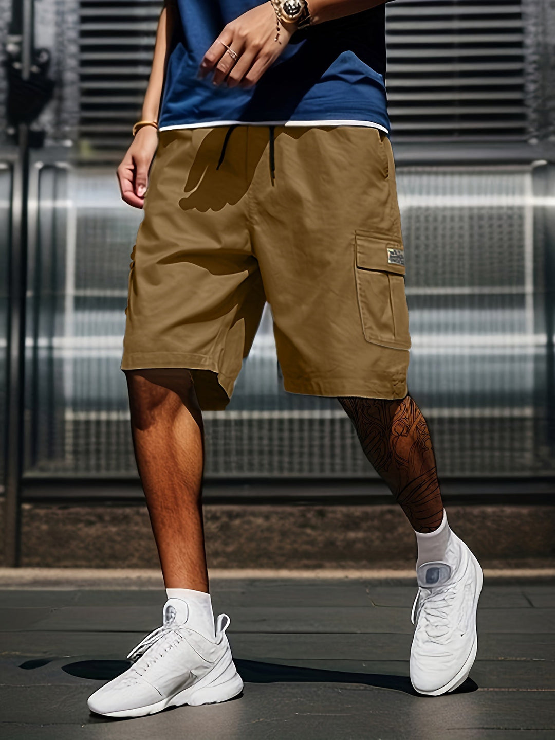 Short cargo multi-poches décontracté pour hommes