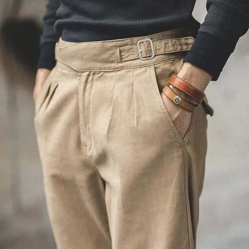 Pantalon pour homme avec devant plissé