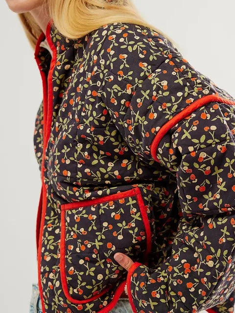 Diana - Manteau vintage à imprimé floral Veste