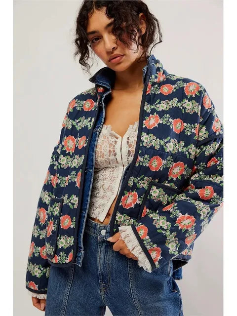Diana - Manteau vintage à imprimé floral Veste