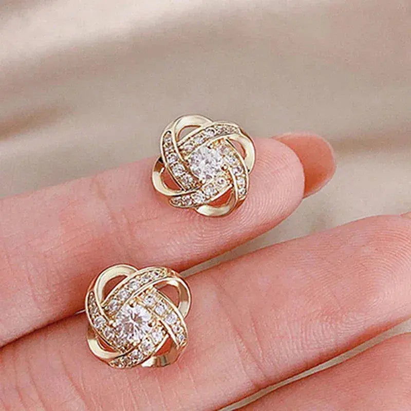 Boucles D Oreilles Spirale Florale En Argent 925 Et Cristal Collection Foi Élégance Exclusivité
