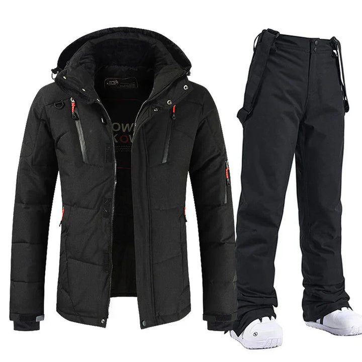 Ensemble de ski imperméable et coupe-vent pour hommes avec veste et pantalon