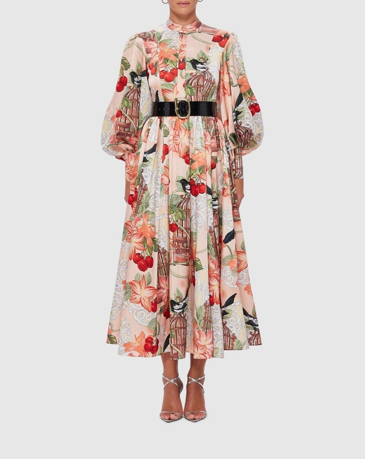 Azalea - Robe midi imprimée en Fortune