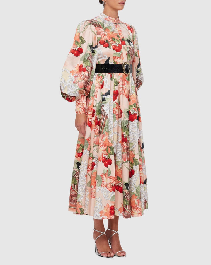 Azalea - Robe midi imprimée en Fortune