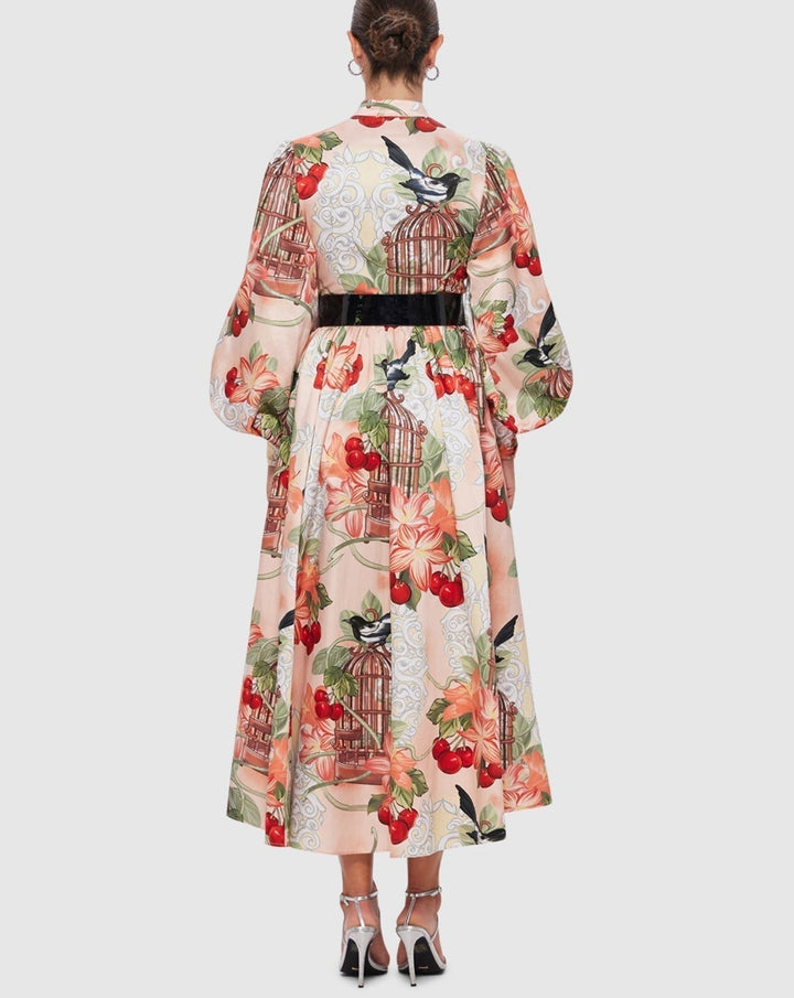 Azalea - Robe midi imprimée en Fortune