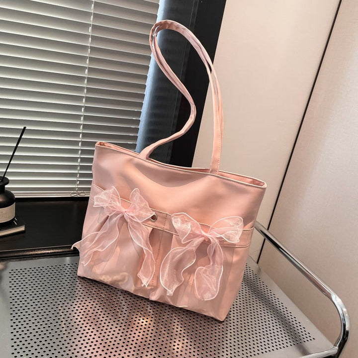 Sac fourre-tout pour femmes avec nœuds décoratifs style universitaire - Amelia