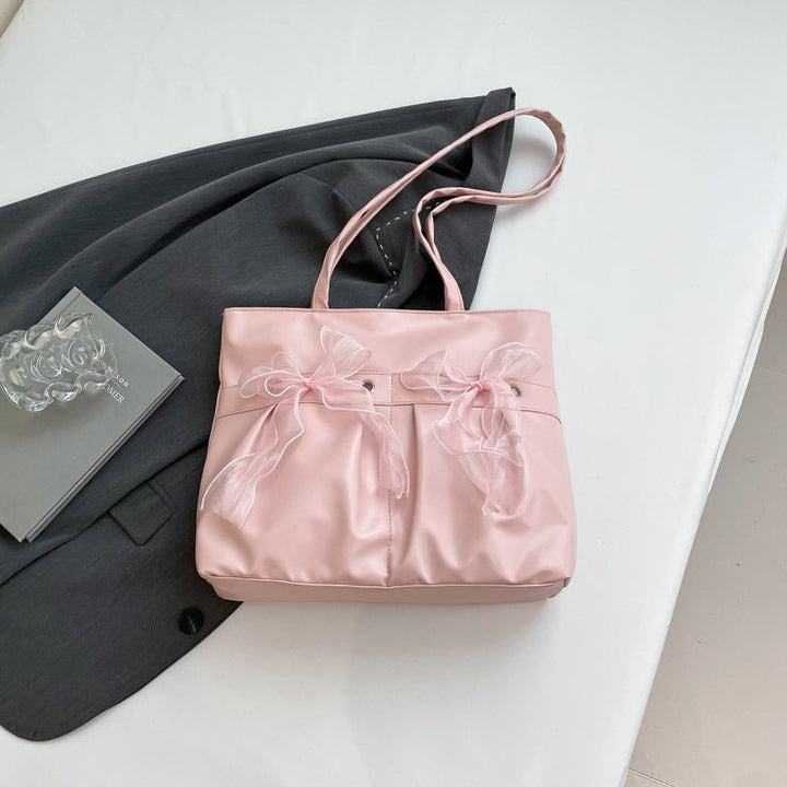 Sac fourre-tout pour femmes avec nœuds décoratifs style universitaire - Amelia